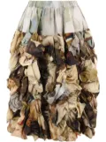 Comme Des Garçons midi skirt with print - Brown