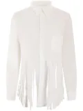 Comme Des Garçons Comme Des Garçons fringed long-sleeve shirt - White
