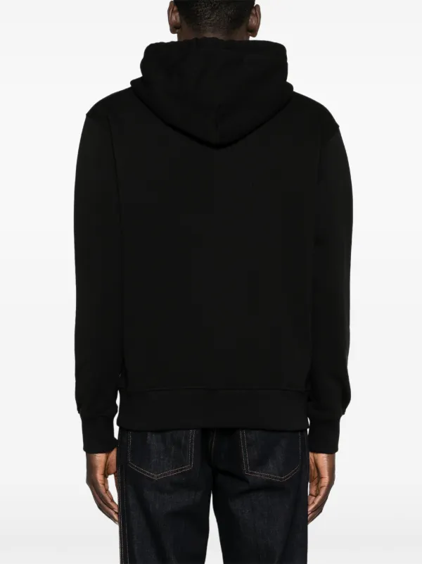 スウェット・トレーナー VERSACE JEANS COTTON HOODED SWEATSHIRT WITH LOGO PLAQUE Versace Jeans Couture logo-plaque Cotton Hoodie | Black