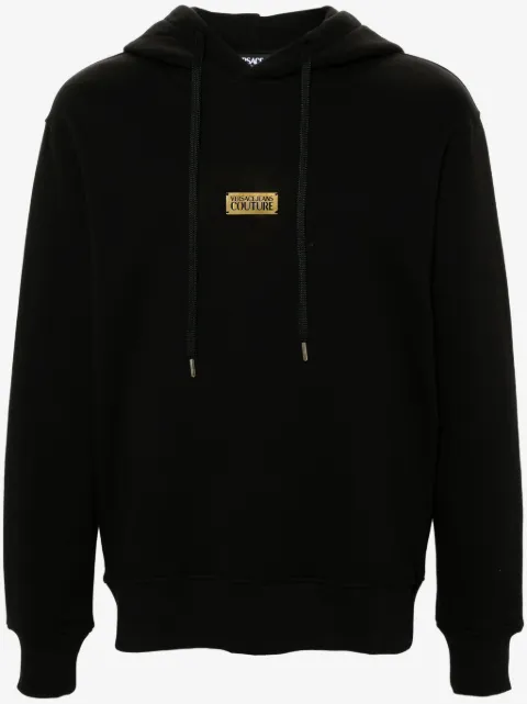 Versace Jeans Couture logo-plaque cotton hoodie