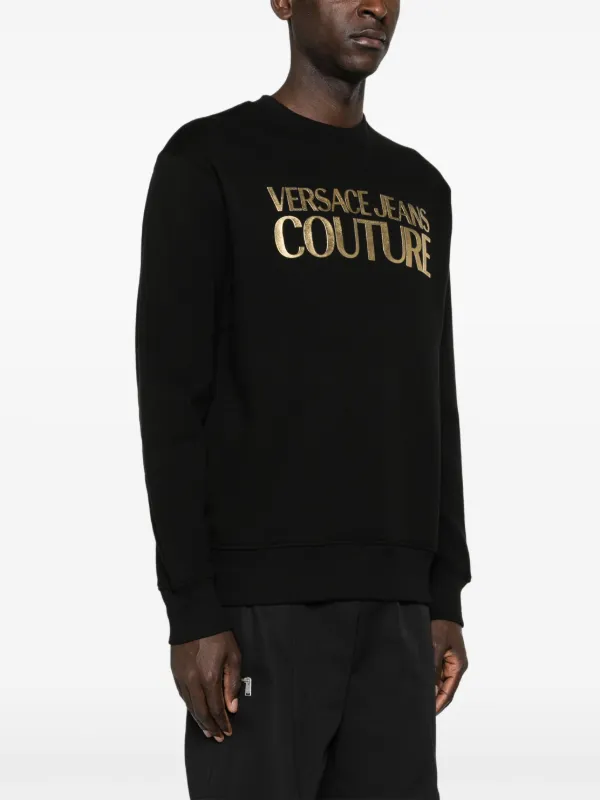 Versace Jeans Couture Moletom De Algodão Com Logo | Preto