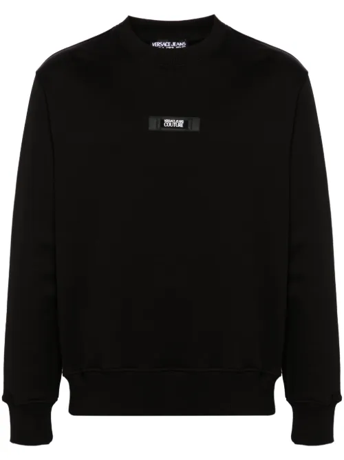 Sweat en coton à patch logo - Versace Jeans Couture - Modalova