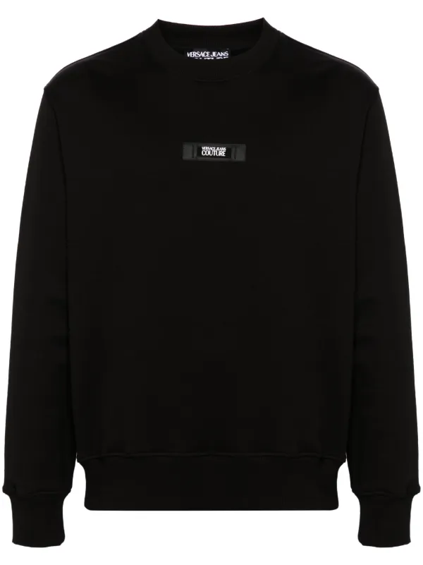 スウェット・トレーナー VERSACE JEANS COTTON SWEATSHIRT WITH LOGO Versace Jeans Couture logo-trim Cotton Sweatshirt | Black