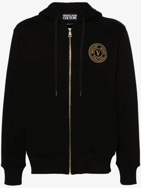 Versace Jeans Couture logo-embroidered zip-up hoodie