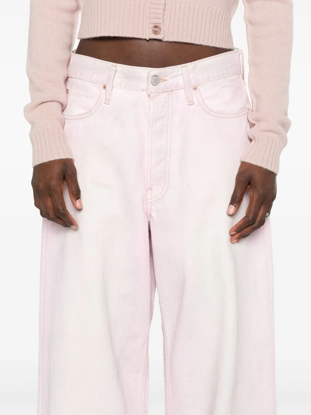 Acne Studios Low-rise Wide-leg Jeans In Pink