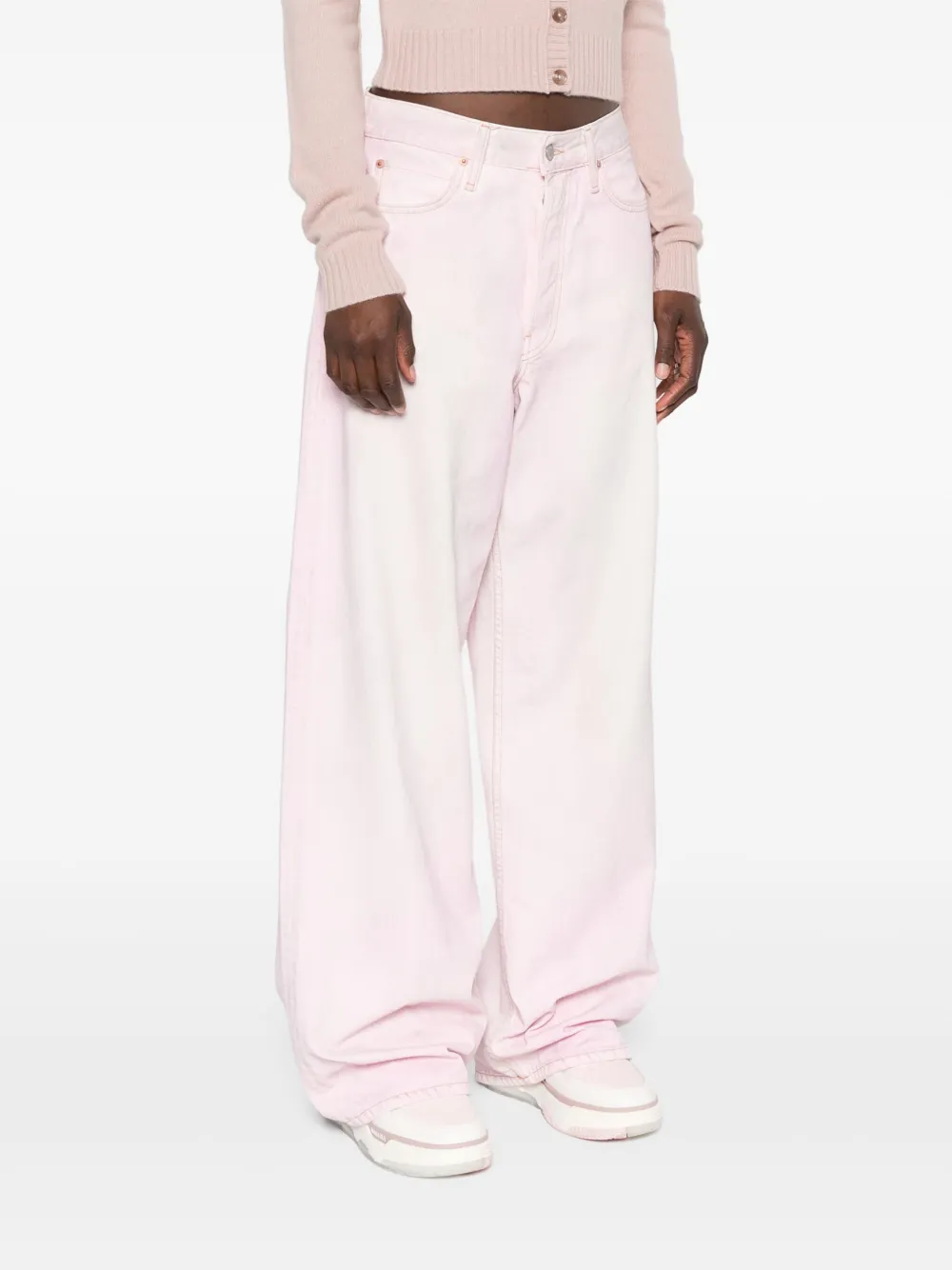 Acne Studios Low-rise Wide-leg Jeans In Pink