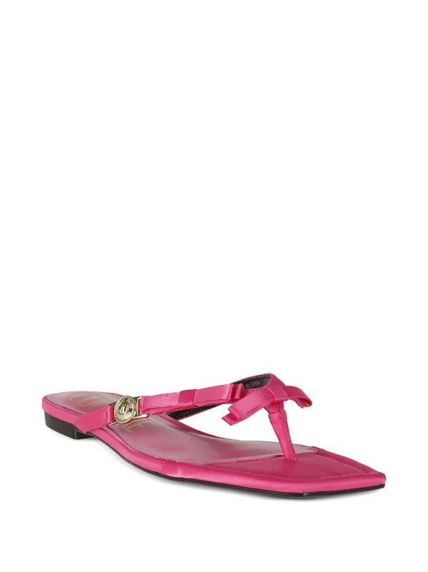 Versace Jeans Couture Bow Tie flip flops Pink FARFETCH UK
