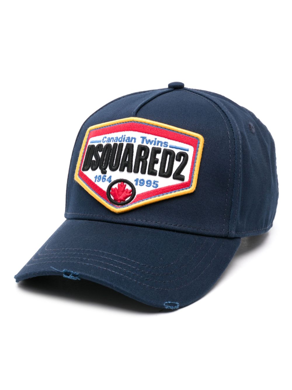 Dsquared2 logo-patch cotton baseball cap Blauw