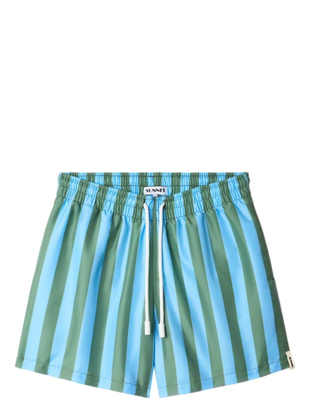 Sunnei Striped Swim Shorts In Blue