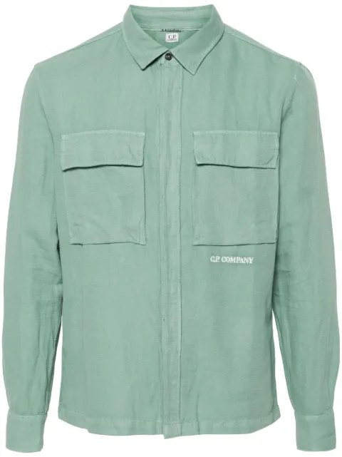 C.P. Company logo-embroidered long-sleeve shirt 