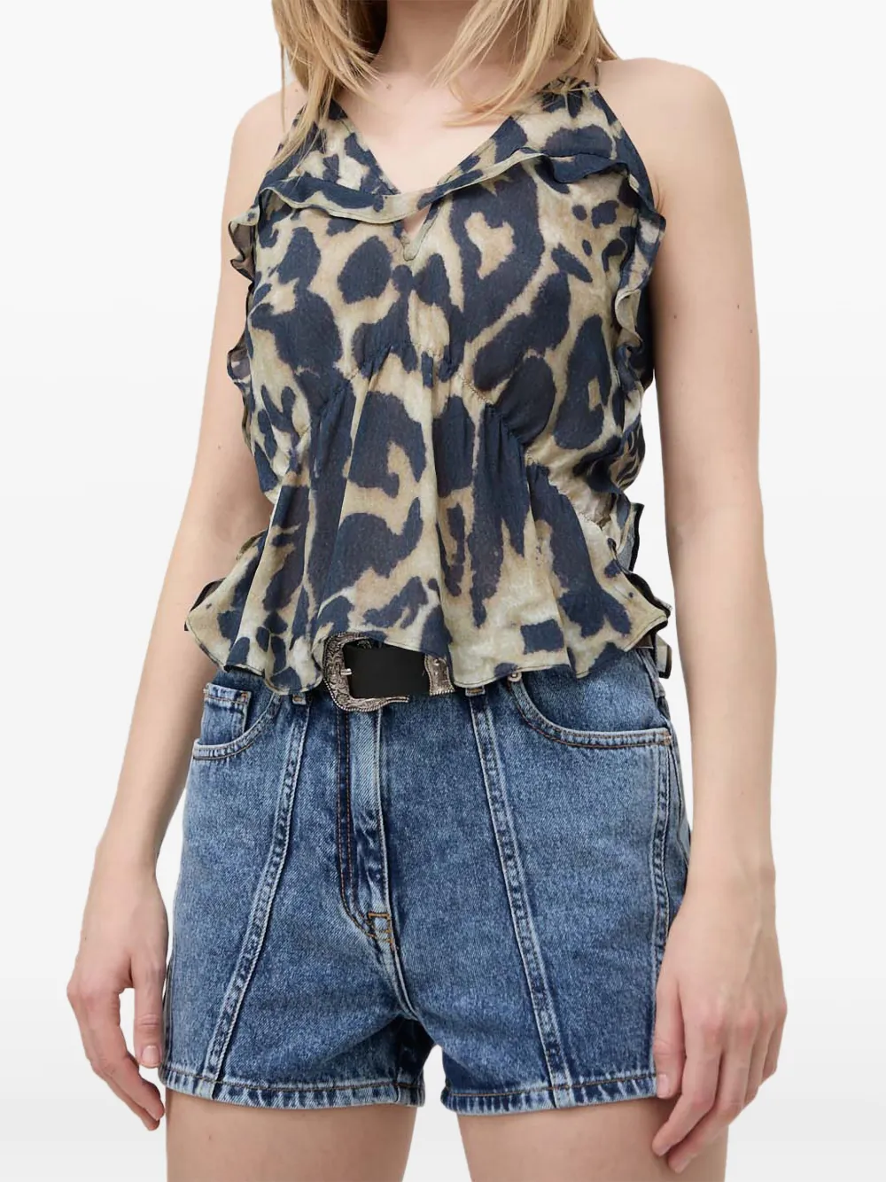 Iro Sarahi Denim Shorts In Blue