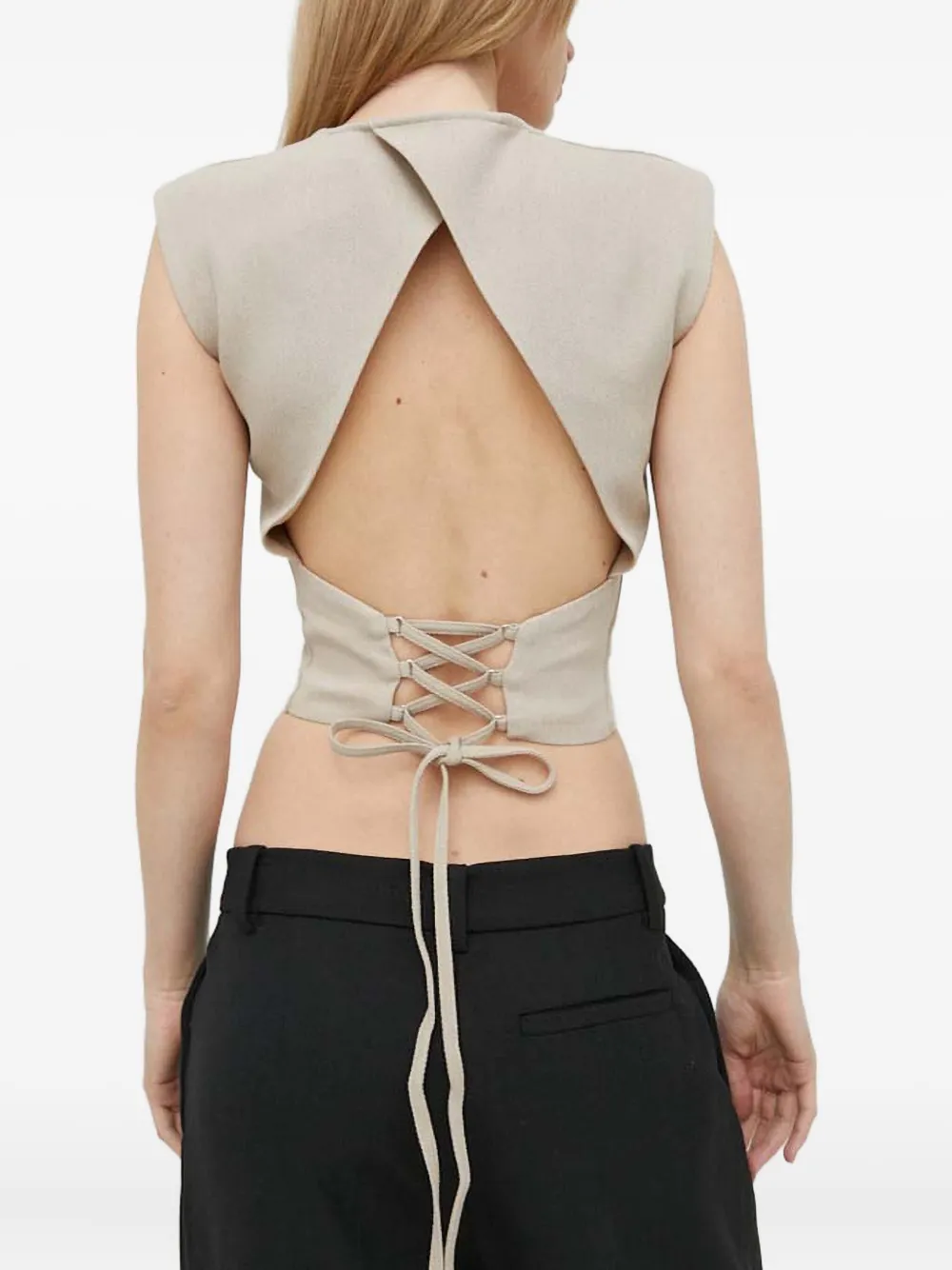 IRO Vitori top met open achterkant Beige