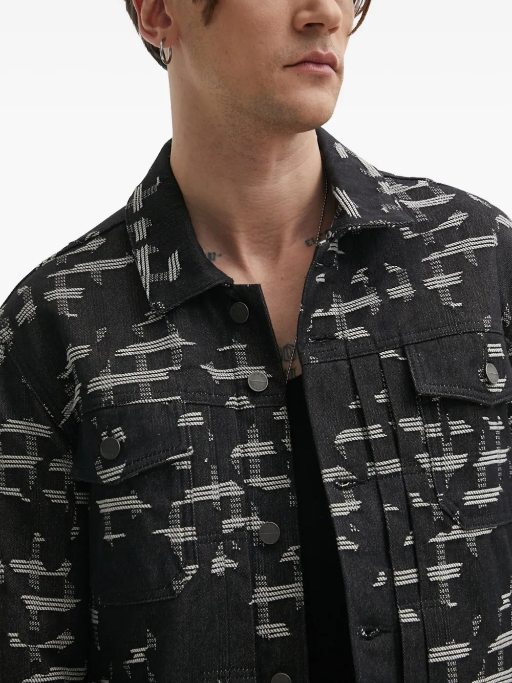 IRO Yanis shirtjack met patroon Zwart