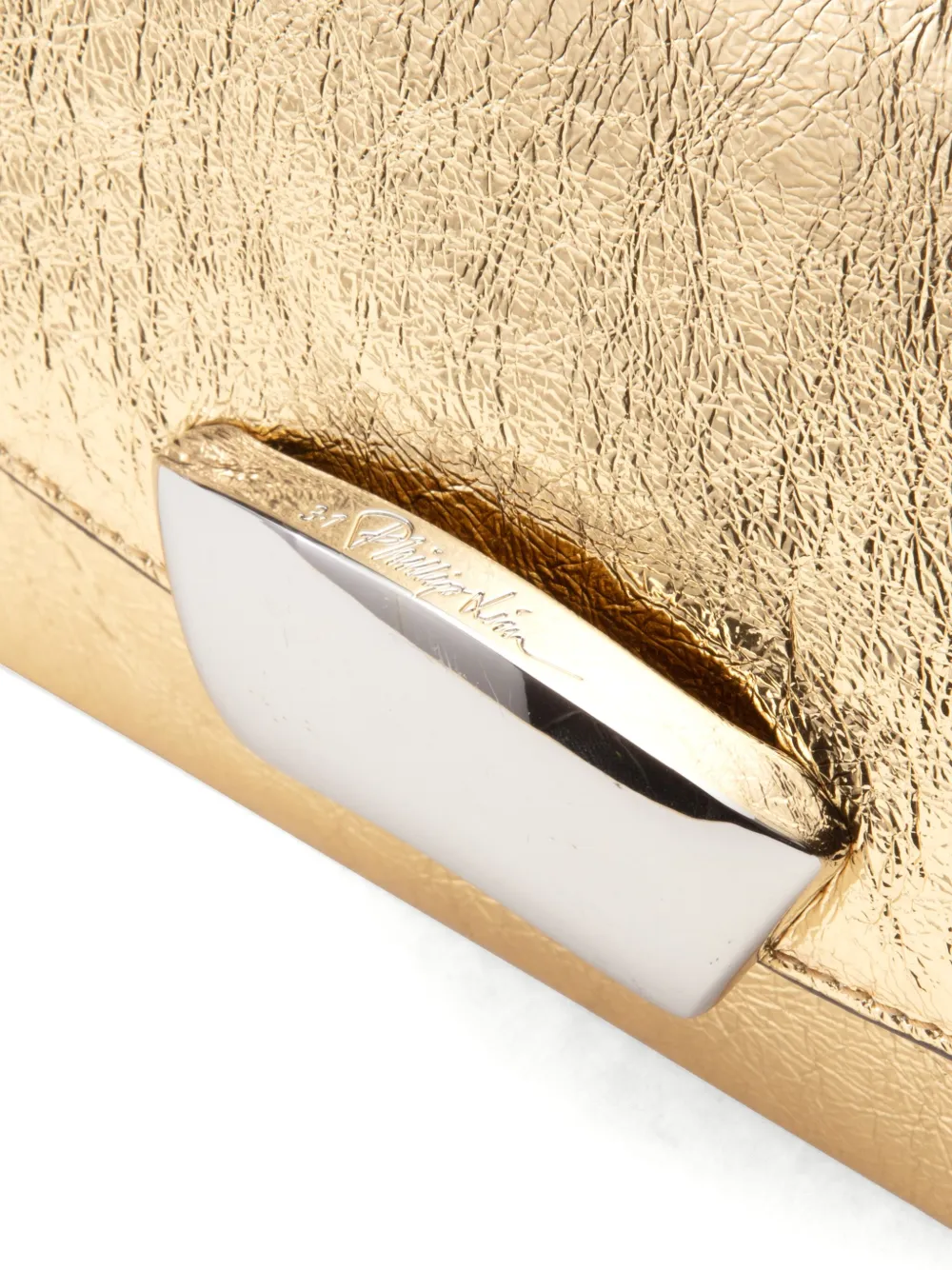 3.1 Phillip Lim Id Metallic-finish Leather Shoulder Strap In Gold
