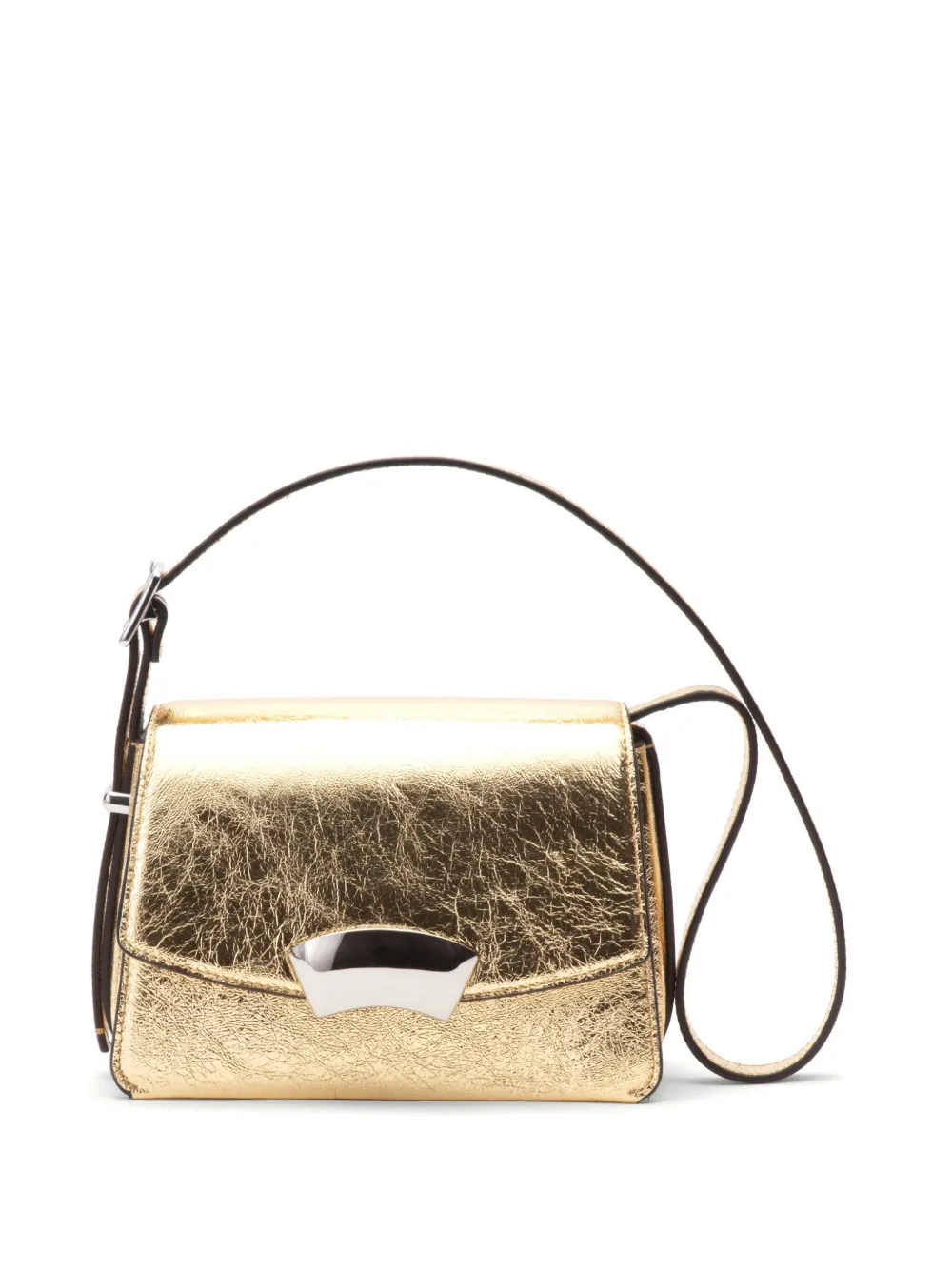 3.1 Phillip Lim Id Metallic-finish Leather Shoulder Strap In Gold