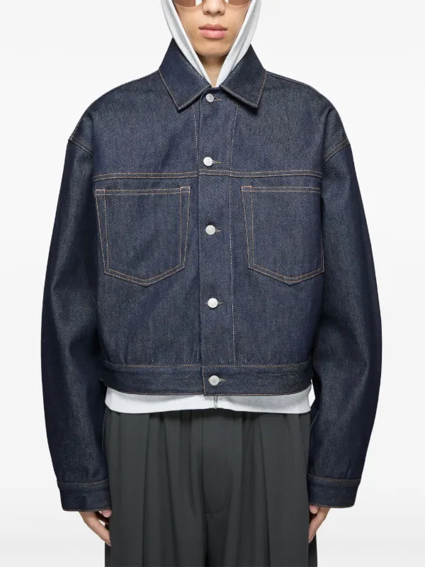 Acne Studios Cropped Denim Jacket - Blue