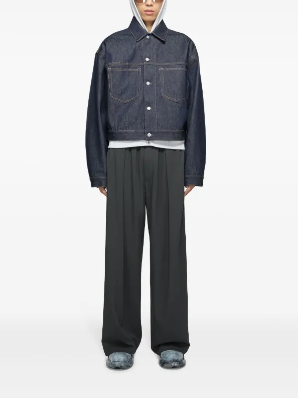 Acne Studios クロップド デニムジャケット | ブラック | FARFETCH JP
