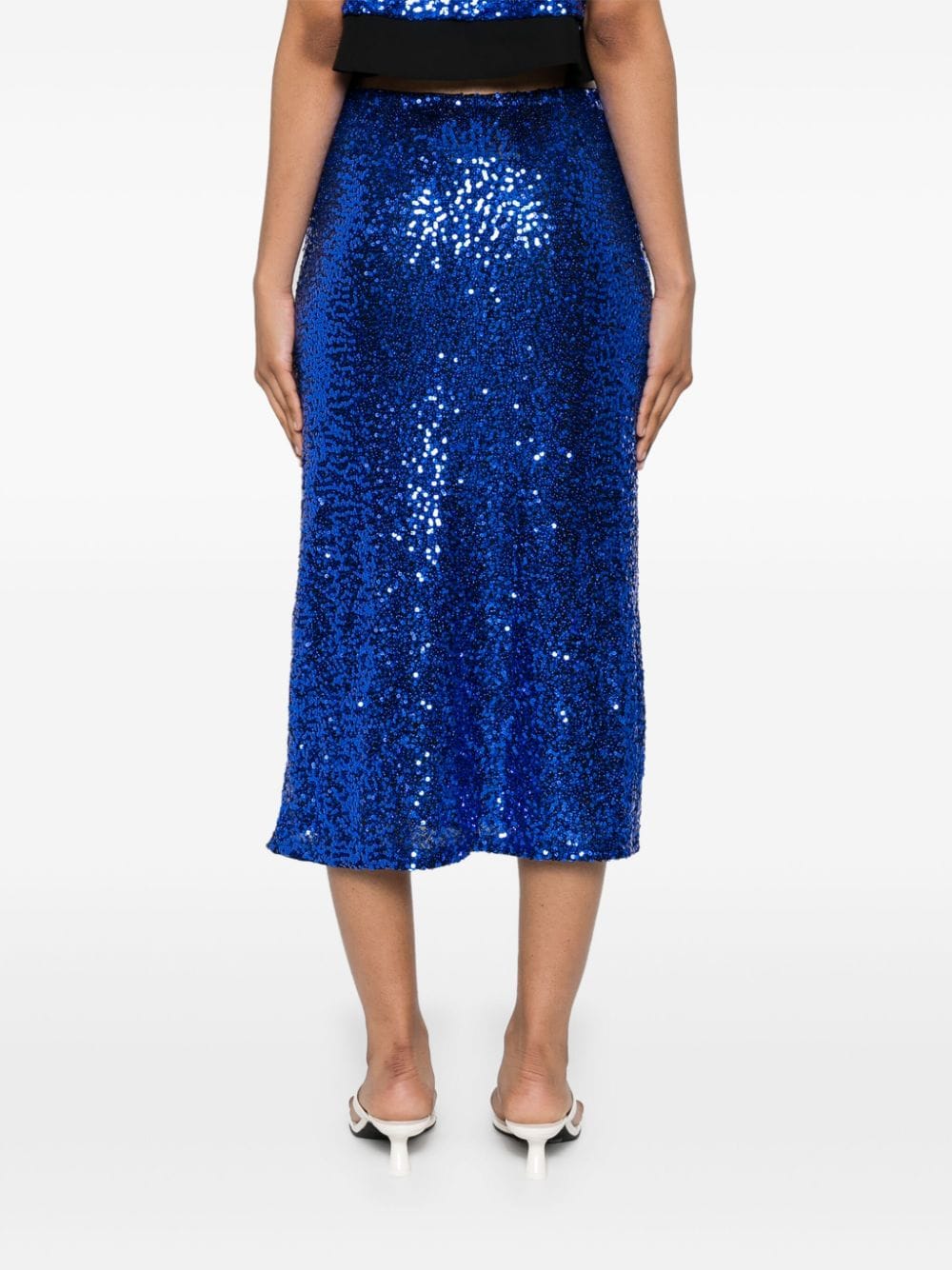 Shop Baum Und Pferdgarten Jolette Sequinned Pencil Skirt In Blue