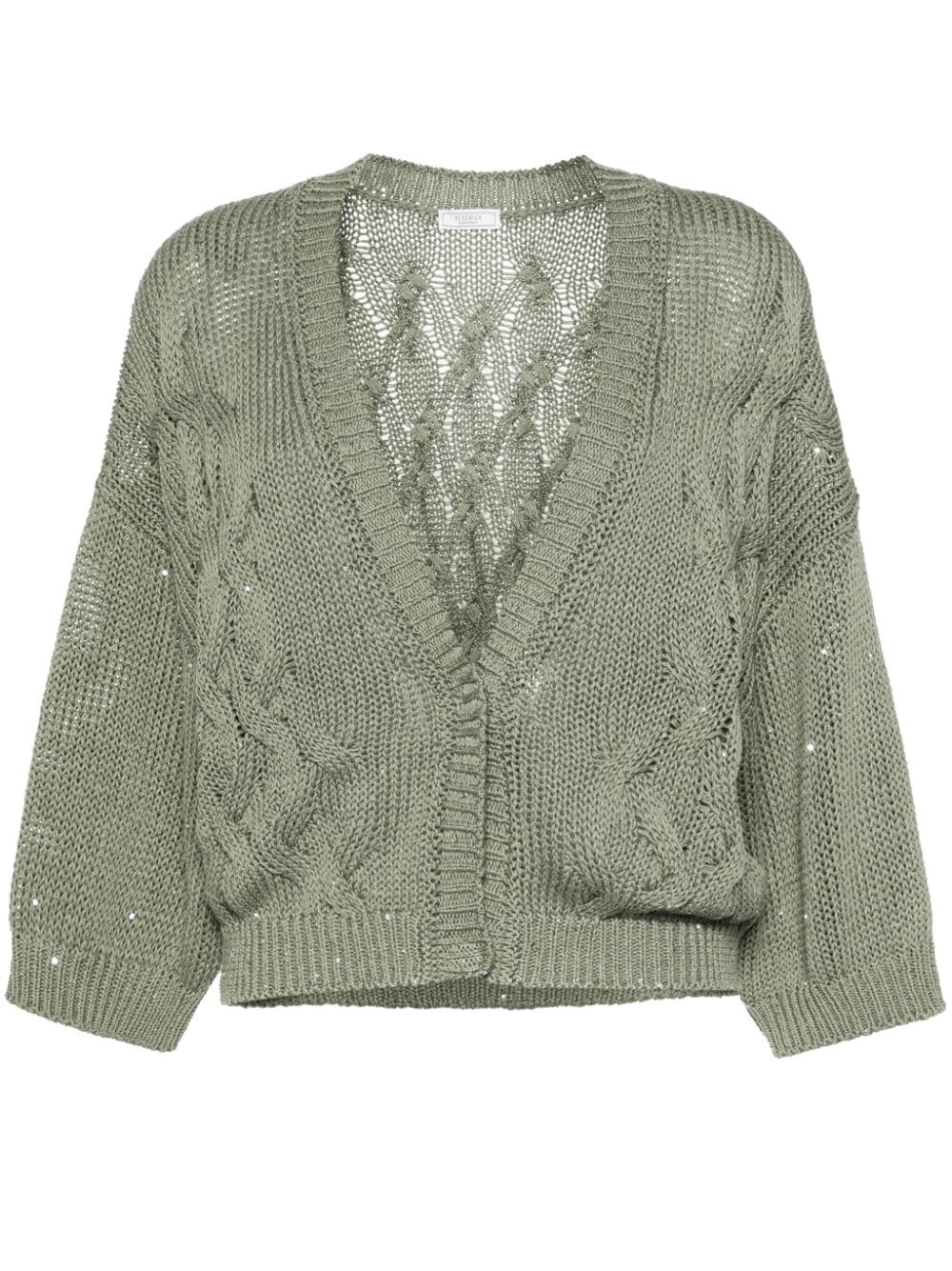 Peserico Sequin-embellished Cardigan In Green