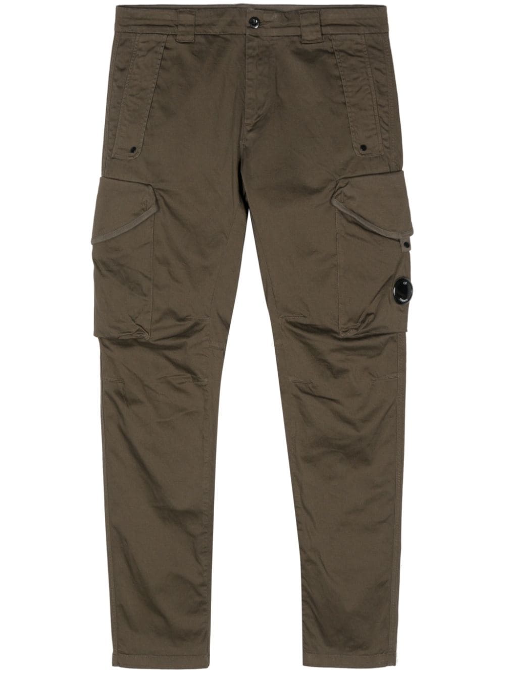 C.p. Company Lens-detail Cargo Trousers In Green