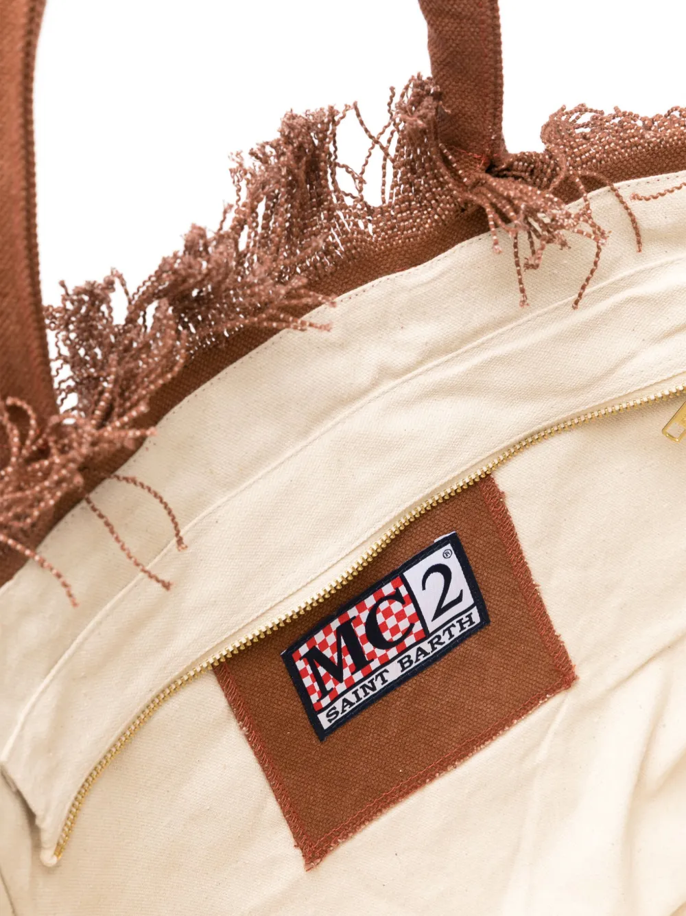 MC2 Saint Barth Vanity strandtas met logoprint Bruin
