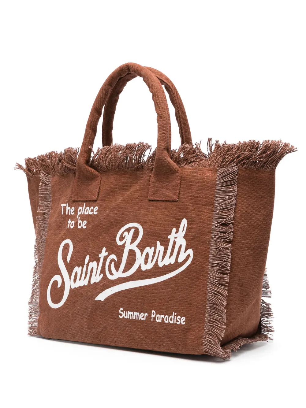 MC2 Saint Barth Vanity strandtas met logoprint Bruin