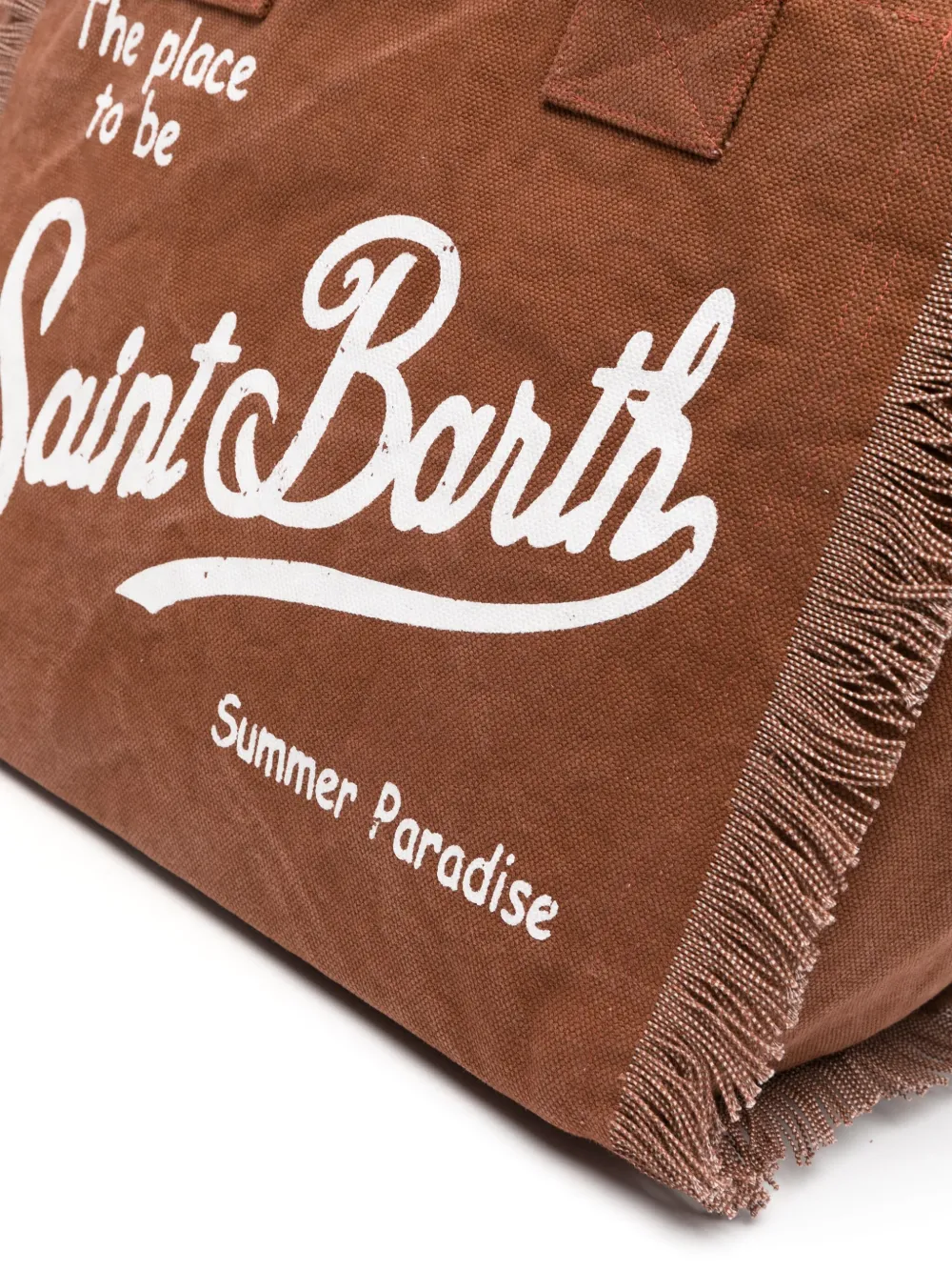 MC2 Saint Barth Vanity strandtas met logoprint Bruin