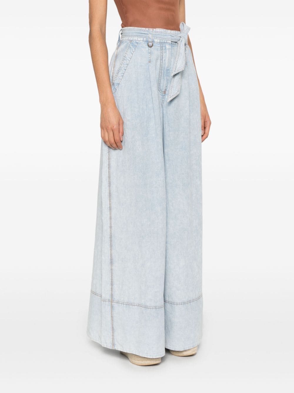 Shop Zimmermann Wide-leg Cotton Jeans In Blue