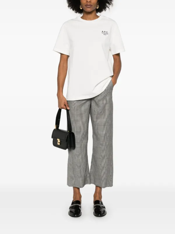 A.P.C. logo-embroidered Cotton T-shirt | White | FARFETCH