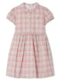 Bonpoint Genereuse plaid-pattern cotton dress - White