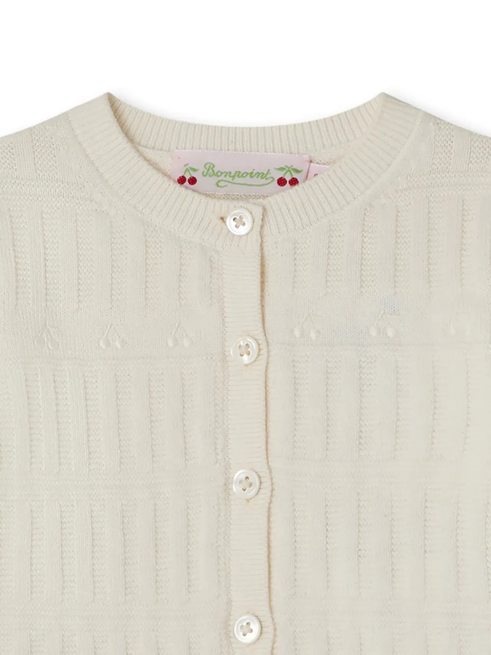 Bonpoint Giovina ribgebreid vest Wit