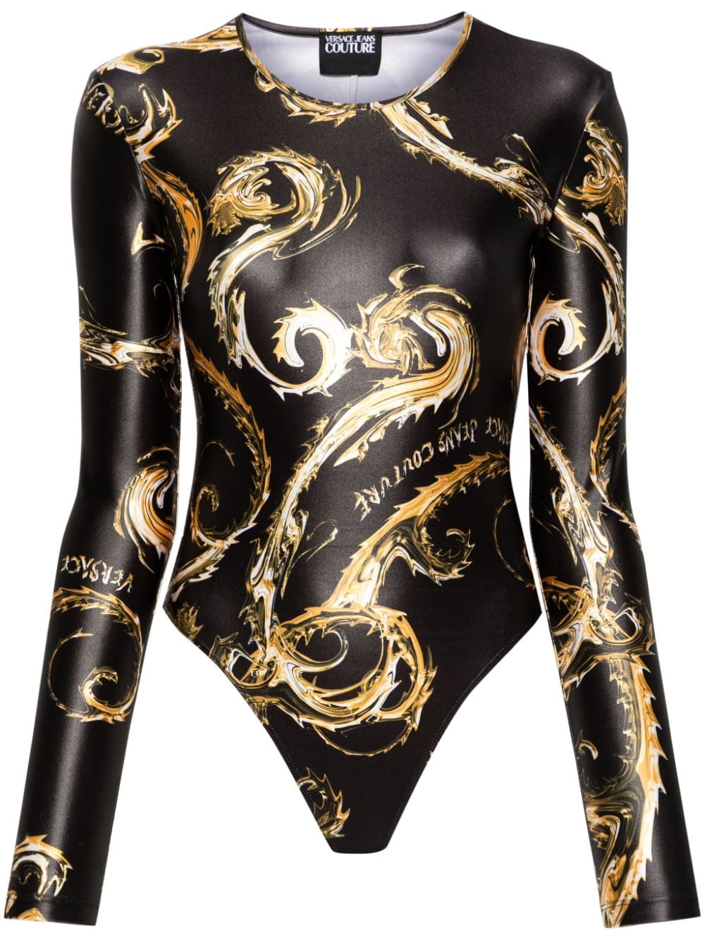 Versace Jeans Couture Chromo Couture Bodysuit In Black