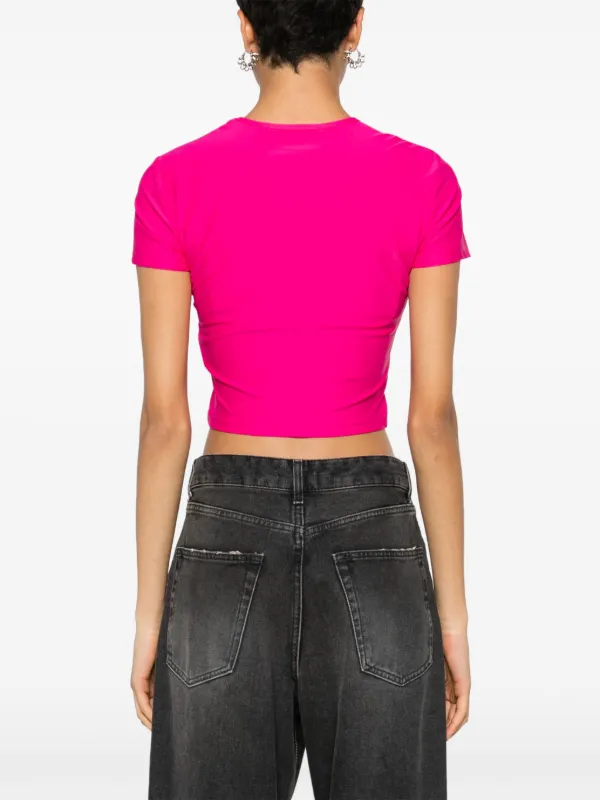 Tシャツ・カットソー VERSACE JEANS COUTURE Woman T-Shirt Pink 78HAH6A2J0223 494 Crystal Institutional Logo T-Shirt Pink,Print | VERSACE UK