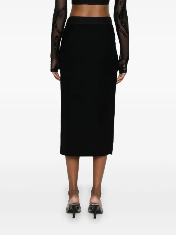 スカート Versace Tailored Stretch Wool Midi Skirt With Logo Detail Versace Tailored Stretch Wool Skirt With Logo Detail | THE LIST