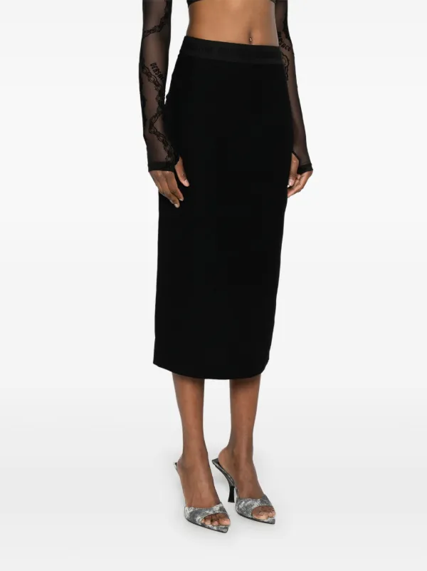 スカート VERSACE SS23 Versace Skirts Black (1008743 1A063925B100) Versace Jeans Couture logo-waistband Midi Skirt | Black