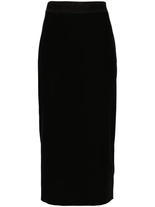 Jupe mi-longue à taille à logo - Versace Jeans Couture - Modalova