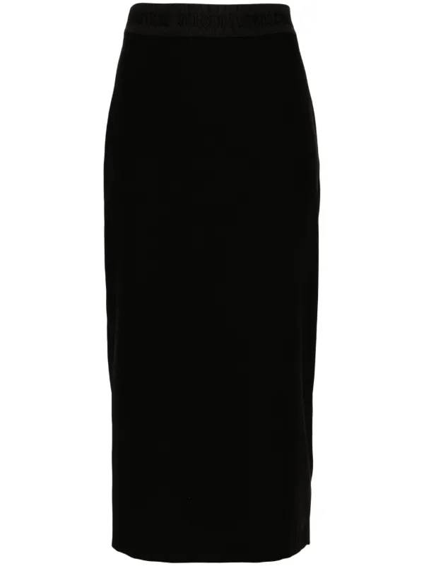 スカート VERSACE SS23 Versace Skirts Black (1008743 1A063925B100) Versace Jeans Couture logo-waistband Midi Skirt | Black