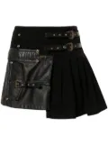 Versace Jeans Couture decorative-buckle details mini skirt - Black