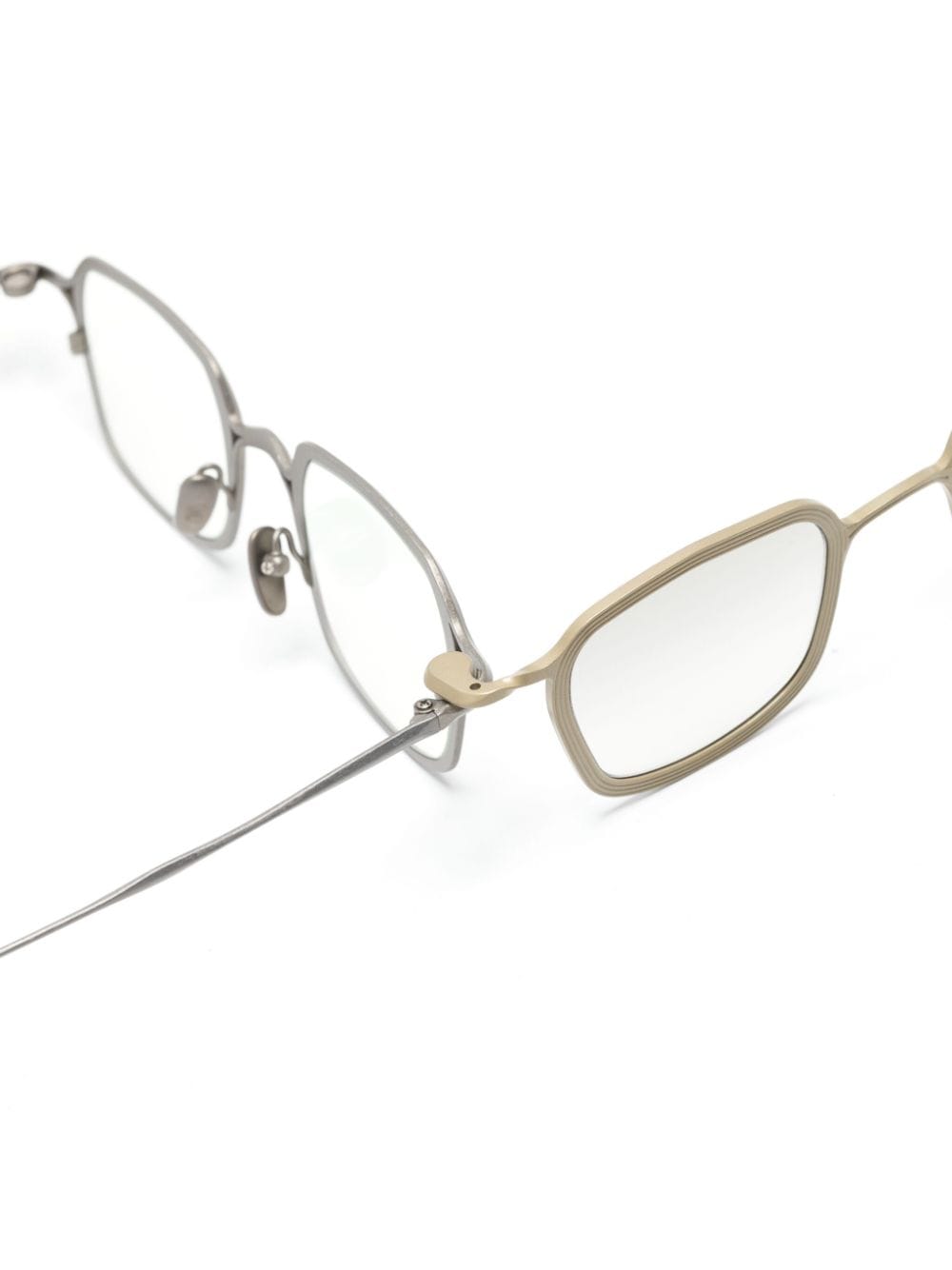 Shop Rigards X The Viridi-anne Rectangle-frame Glasses In Silver