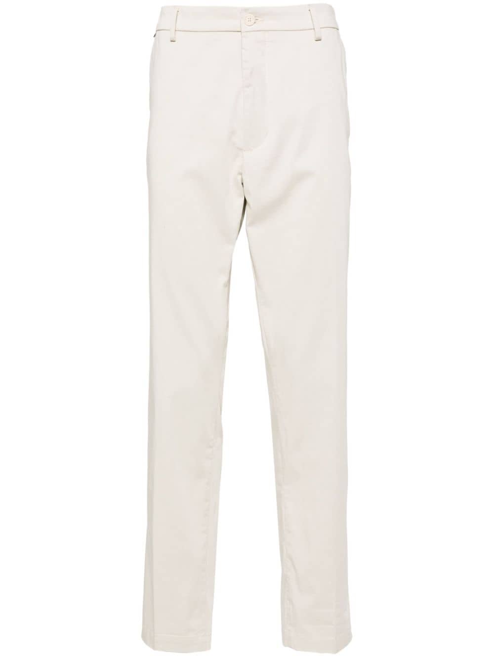 Hugo Boss Mid-rise Tapered Chinos In Neutrals