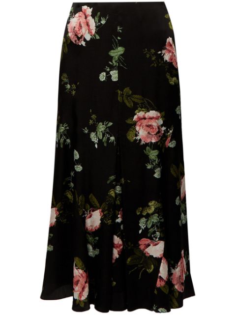 ERDEM floral-print A-line midi skirt