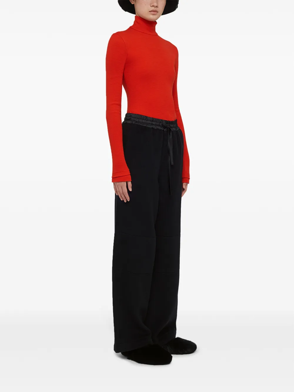 Jil Sander Geruite top Rood