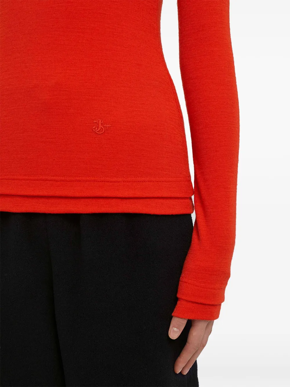 Jil Sander Geruite top Rood