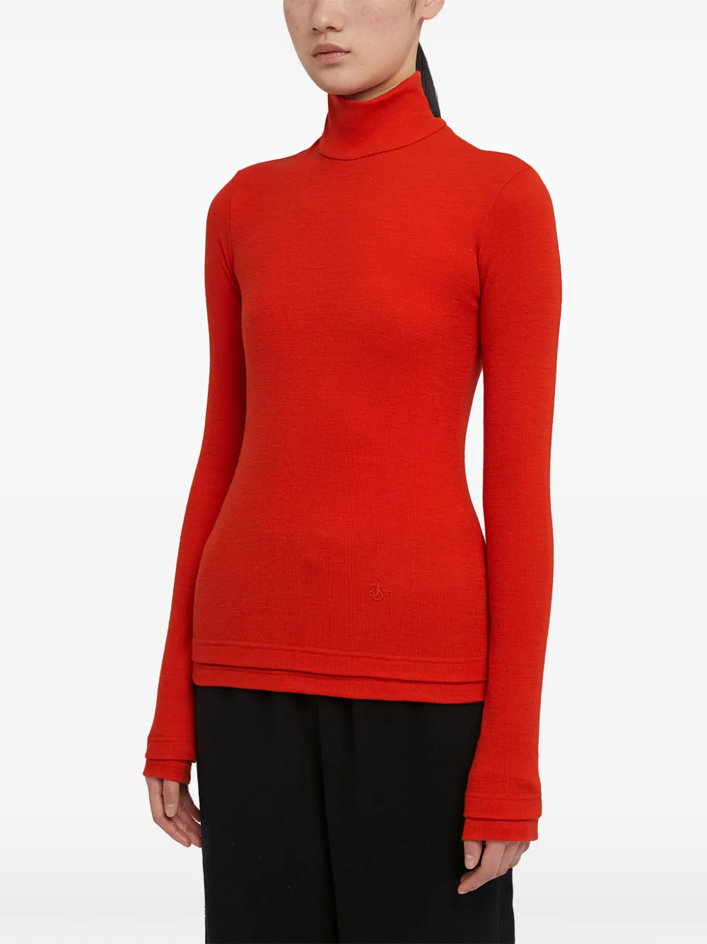 Jil Sander Geruite top Rood