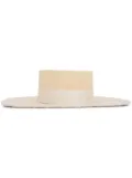 Maison Michel wide-brim canotier hat - Neutrals