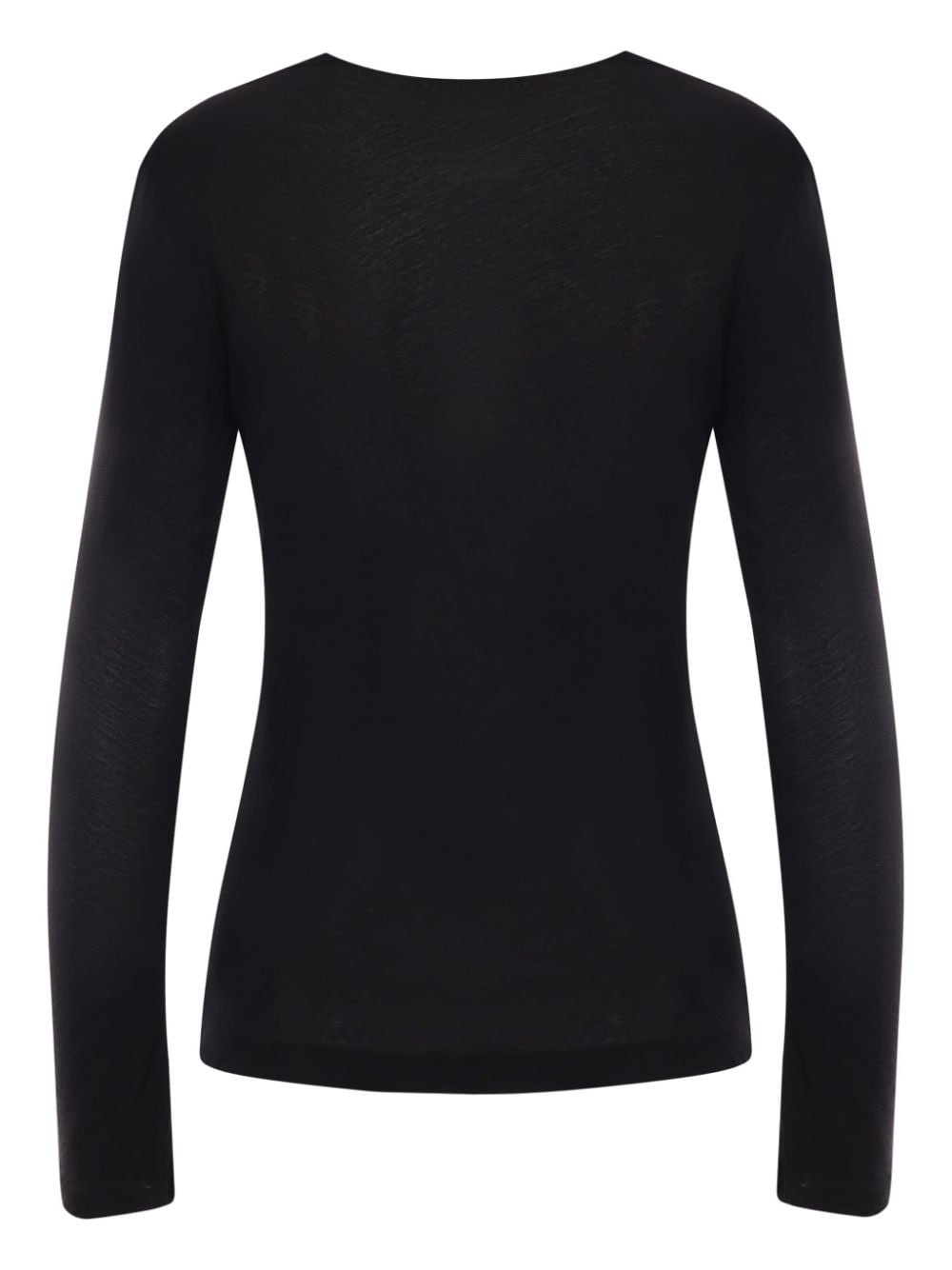 Yohji Yamamoto long-sleeve cotton top - Zwart