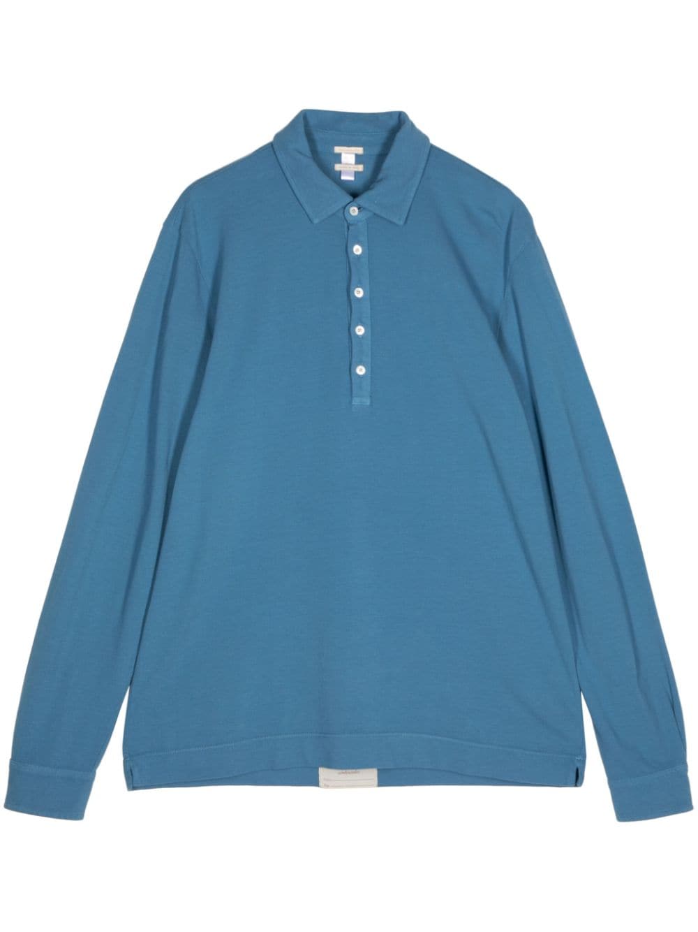 long-sleeve cotton polo shirt