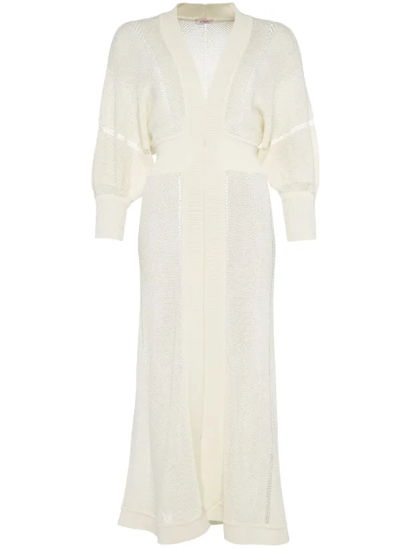 ERES Stella Knitted V-neck Dress White FARFETCH IN