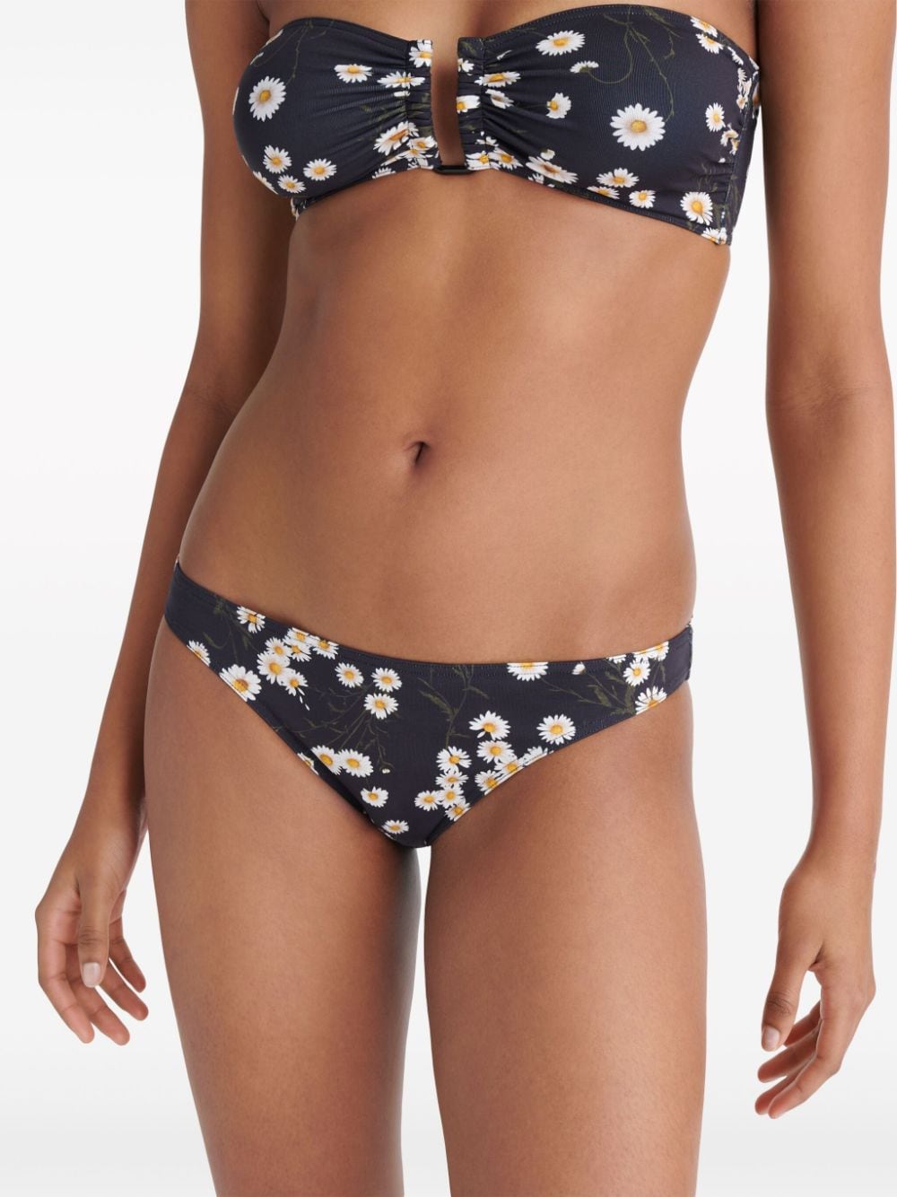 Shop Eres Séduction Floral-print Bikini Bottoms In Black