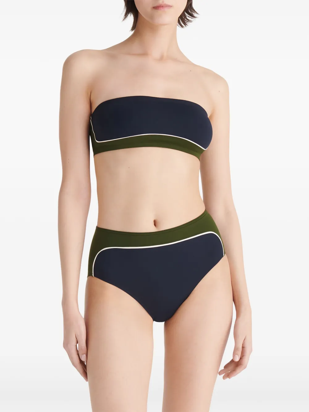 ERES Club Bandeau contrasterende bikinitop Blauw